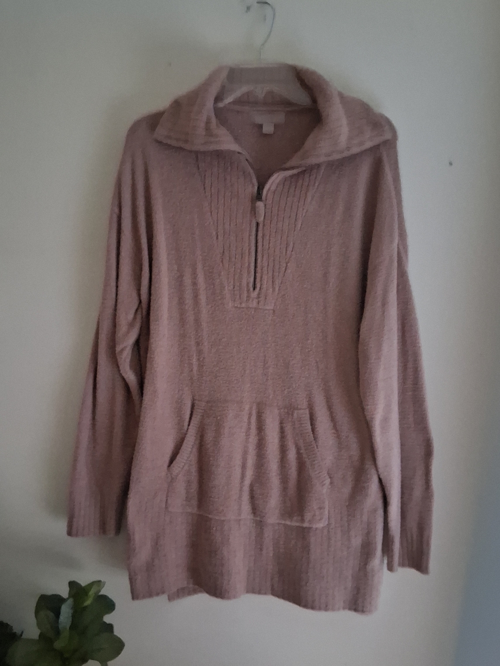Barefoot Dreams Blush Half-Zip Cowl Neck Sweater